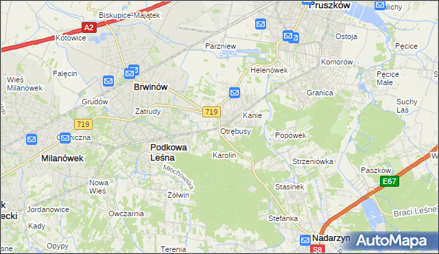 mapa Otrębusy, Otrębusy na mapie Targeo