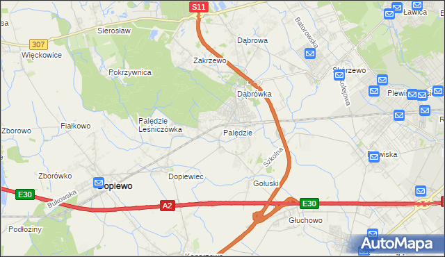 mapa Palędzie, Palędzie na mapie Targeo