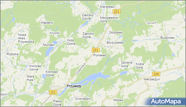 mapa Pomlewo, Pomlewo na mapie Targeo