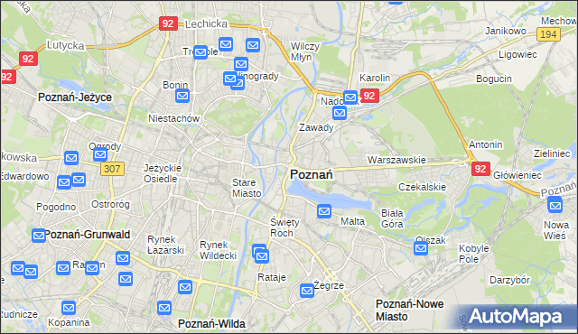 mapa Poznania, Poznań na mapie Targeo