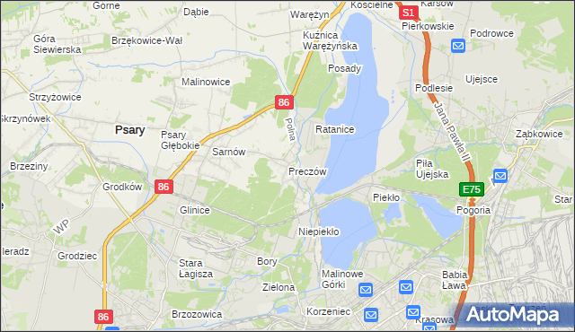 mapa Preczów, Preczów na mapie Targeo