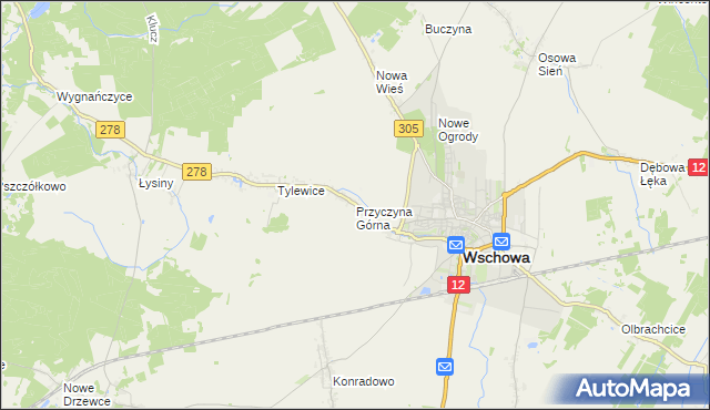 mapa Przyczyna Górna, Przyczyna Górna na mapie Targeo