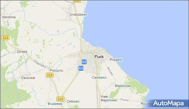 mapa Puck, Puck na mapie Targeo