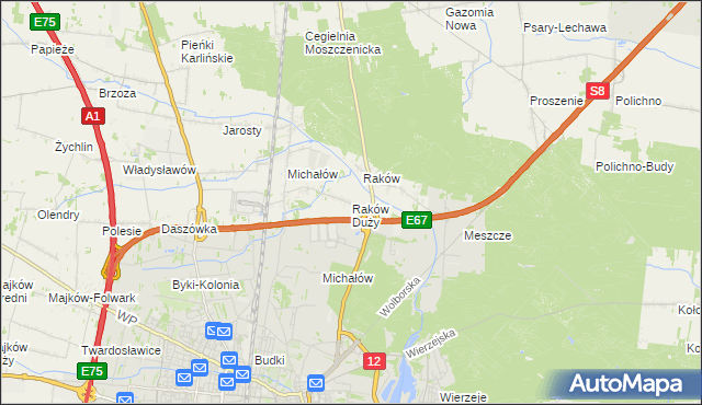 mapa Raków Duży, Raków Duży na mapie Targeo