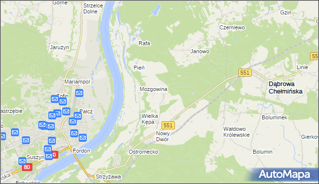 mapa Reptowo gmina Dąbrowa Chełmińska, Reptowo gmina Dąbrowa Chełmińska na mapie Targeo