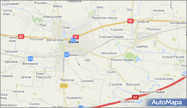 mapa Rokitno gmina Błonie, Rokitno gmina Błonie na mapie Targeo