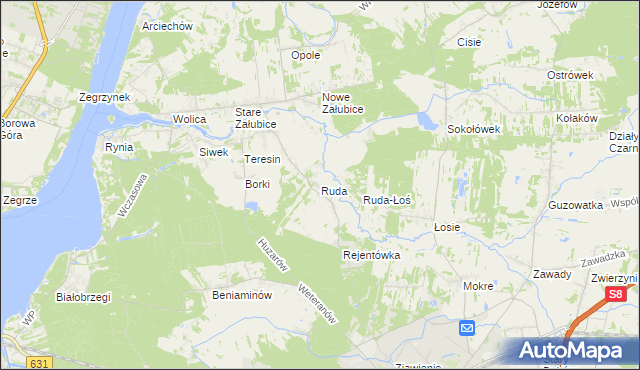 mapa Ruda gmina Radzymin, Ruda gmina Radzymin na mapie Targeo