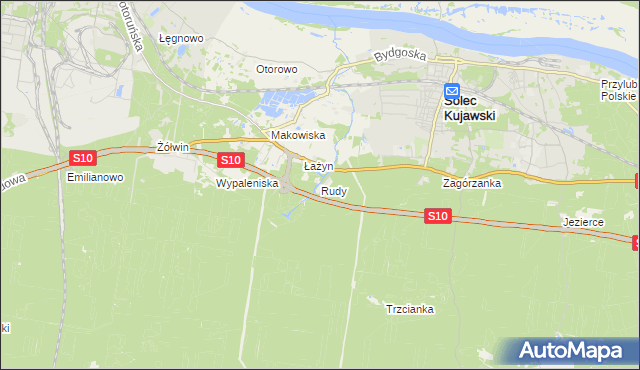 mapa Rudy gmina Solec Kujawski, Rudy gmina Solec Kujawski na mapie Targeo