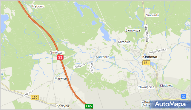 mapa Santocko, Santocko na mapie Targeo