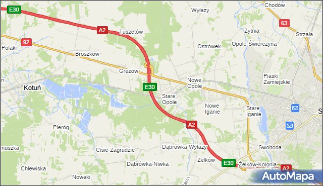 mapa Stare Opole, Stare Opole na mapie Targeo