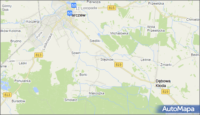 mapa Stępków, Stępków na mapie Targeo