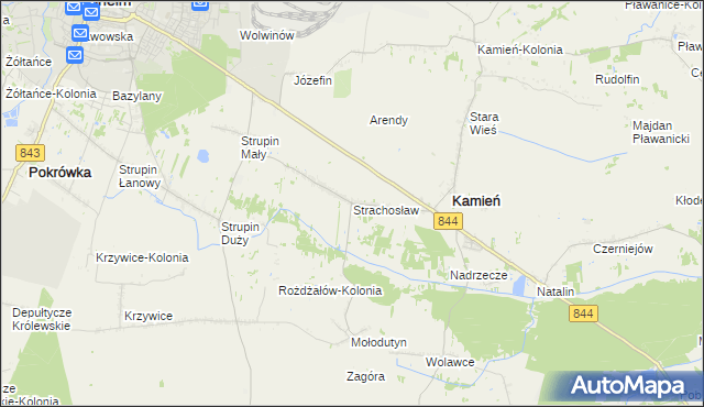 mapa Strachosław, Strachosław na mapie Targeo