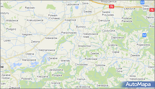 mapa Stradomka, Stradomka na mapie Targeo