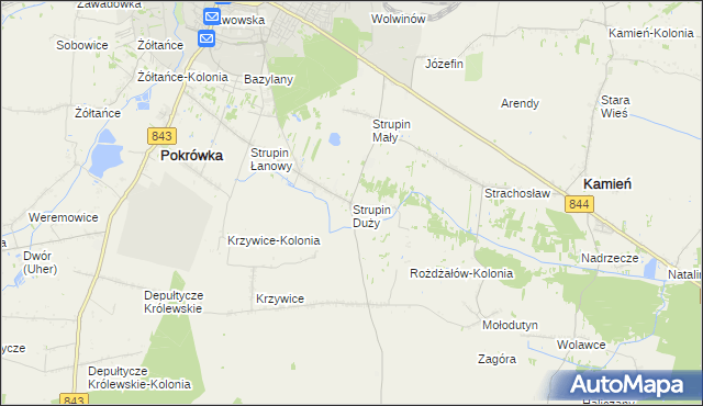 mapa Strupin Duży, Strupin Duży na mapie Targeo