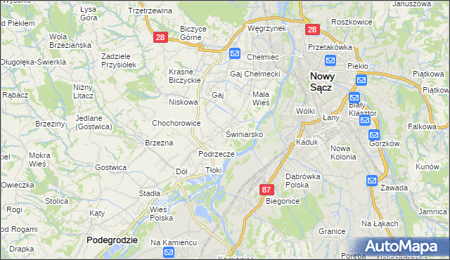 mapa Świniarsko, Świniarsko na mapie Targeo