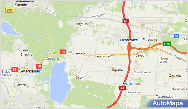 mapa Tąpkowice, Tąpkowice na mapie Targeo