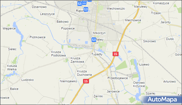 mapa Tupadły gmina Inowrocław, Tupadły gmina Inowrocław na mapie Targeo