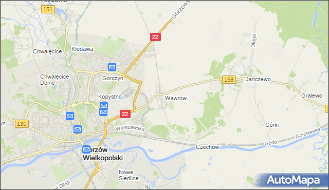 mapa Wawrów, Wawrów na mapie Targeo