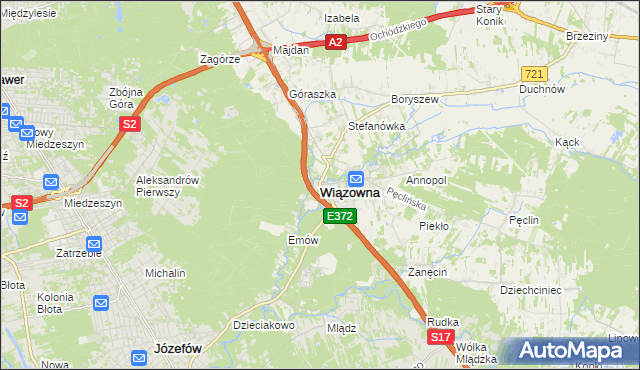 mapa Wiązowna, Wiązowna na mapie Targeo