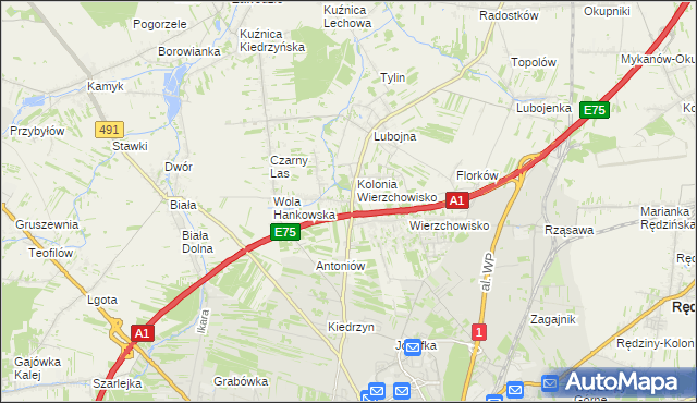 mapa Wola Kiedrzyńska, Wola Kiedrzyńska na mapie Targeo