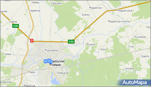 mapa Wysokie gmina Międzyrzec Podlaski, Wysokie gmina Międzyrzec Podlaski na mapie Targeo