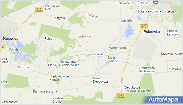 mapa Zagroda gmina Chełm, Zagroda gmina Chełm na mapie Targeo