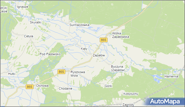 mapa Zapałów, Zapałów na mapie Targeo