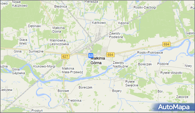 mapa Zawisty Dzikie, Zawisty Dzikie na mapie Targeo