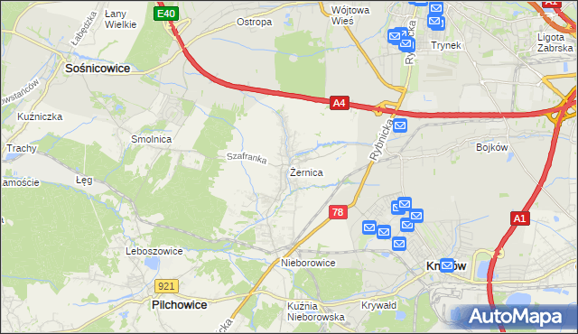 mapa Żernica, Żernica na mapie Targeo
