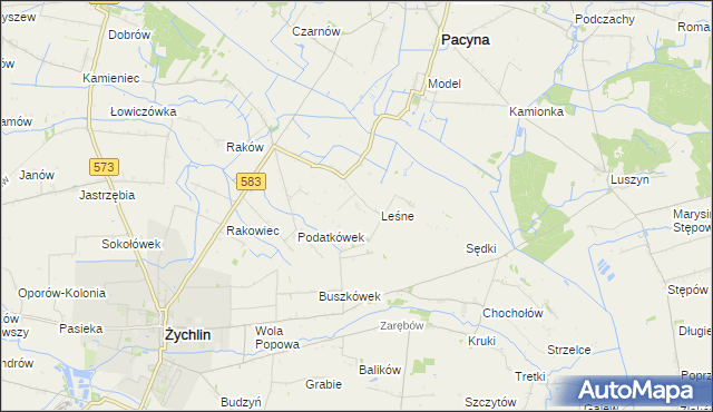 mapa Zagroby gmina Żychlin, Zagroby gmina Żychlin na mapie Targeo