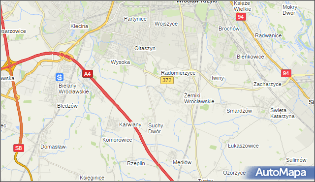 mapa Biestrzyków, Biestrzyków na mapie Targeo