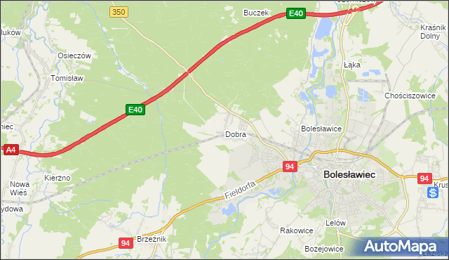 mapa Dobra gmina Bolesławiec, Dobra gmina Bolesławiec na mapie Targeo