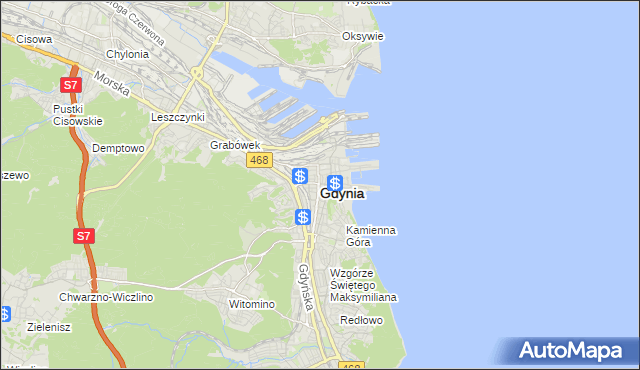 mapa Gdyni, Gdynia na mapie Targeo