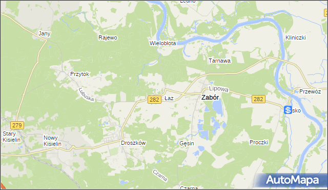 mapa Łaz gmina Zabór, Łaz gmina Zabór na mapie Targeo