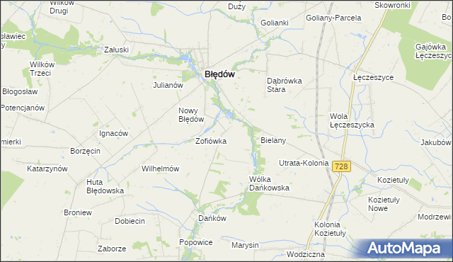 mapa Oleśnik gmina Błędów, Oleśnik gmina Błędów na mapie Targeo