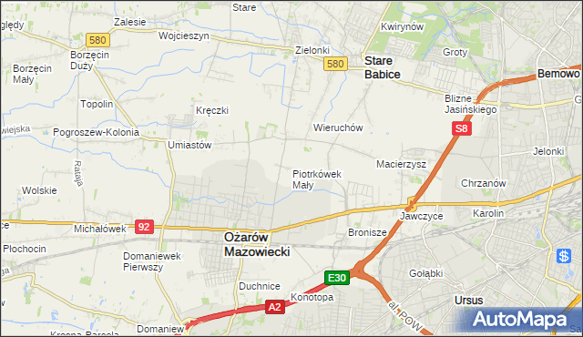 mapa Piotrkówek Mały, Piotrkówek Mały na mapie Targeo