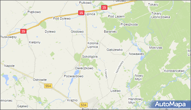 mapa Gałczewo, Gałczewo na mapie Targeo