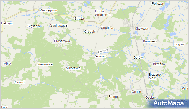 mapa Górowo gmina Prusice, Górowo gmina Prusice na mapie Targeo