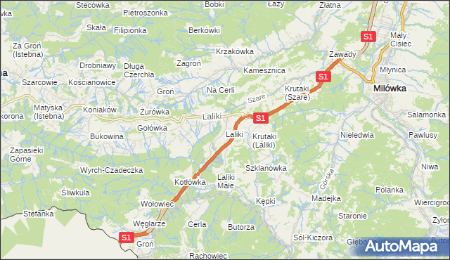 mapa Laliki, Laliki na mapie Targeo