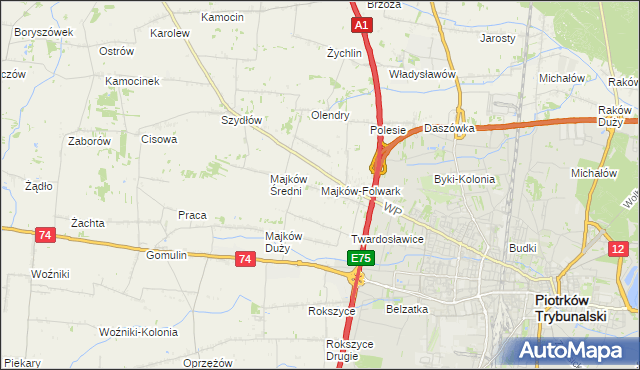 mapa Majków-Folwark, Majków-Folwark na mapie Targeo