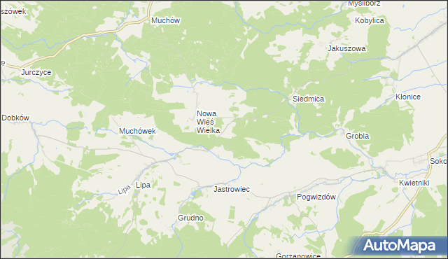 mapa Nowa Wieś Mała gmina Paszowice, Nowa Wieś Mała gmina Paszowice na mapie Targeo