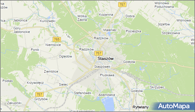 mapa Staszów, Staszów na mapie Targeo