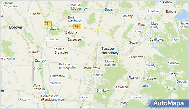 mapa Tuszów Mały, Tuszów Mały na mapie Targeo