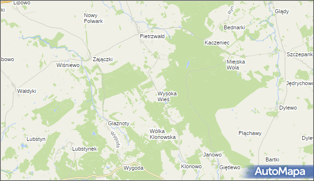 mapa Wysoka Wieś, Wysoka Wieś na mapie Targeo