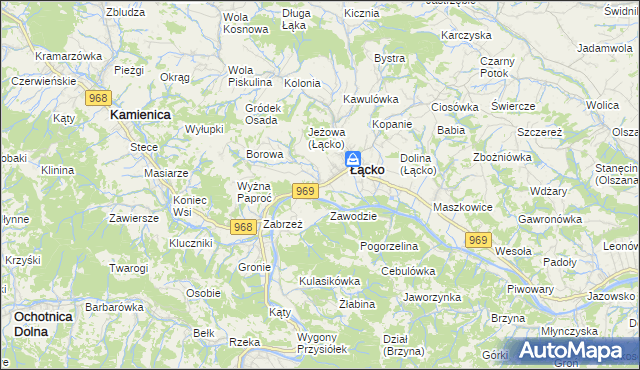 mapa Czerniec gmina Łącko, Czerniec gmina Łącko na mapie Targeo