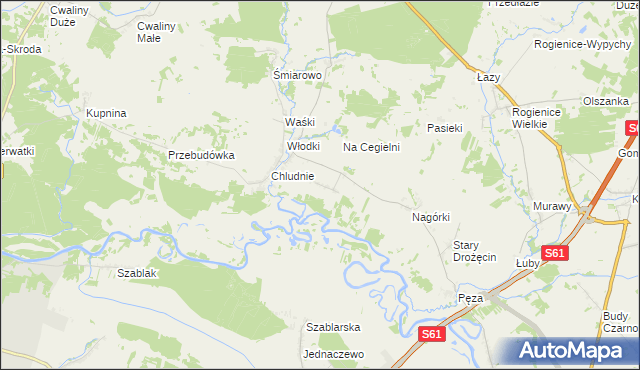 mapa Drożęcin-Lubiejewo, Drożęcin-Lubiejewo na mapie Targeo