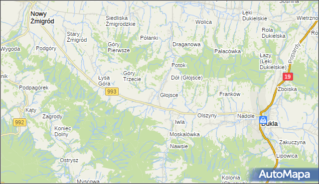 mapa Głojsce, Głojsce na mapie Targeo