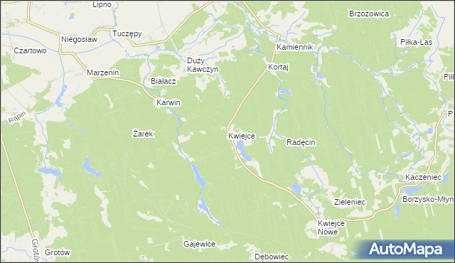 mapa Kwiejce, Kwiejce na mapie Targeo