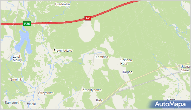 mapa Łomnica gmina Zbąszyń, Łomnica gmina Zbąszyń na mapie Targeo