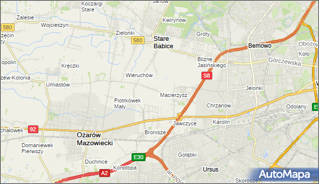 mapa Macierzysz, Macierzysz na mapie Targeo